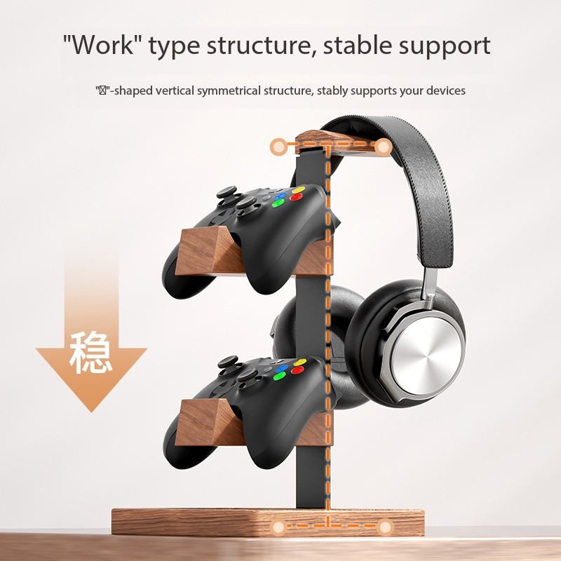 Gaming Accessories Wall Mount - Solid Wood Wall Mounted Shelf with