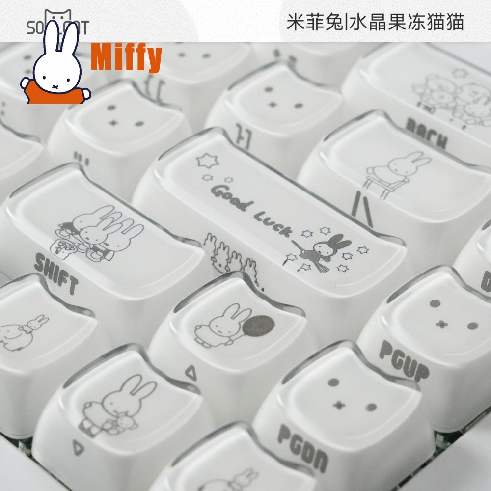 Gaming Accessories Keyboards - Kawaii Miffy Keycaps Cute Rabbit Mechanical