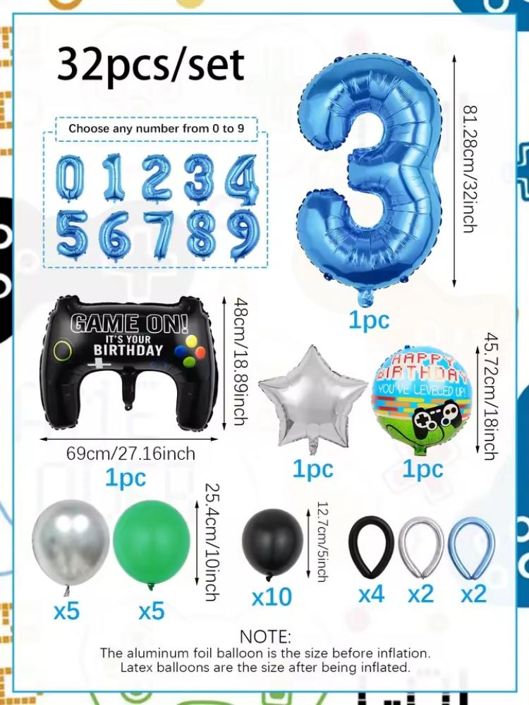 32PCS Game Theme Birthday Numb - Gaming Accessories For Room review and price