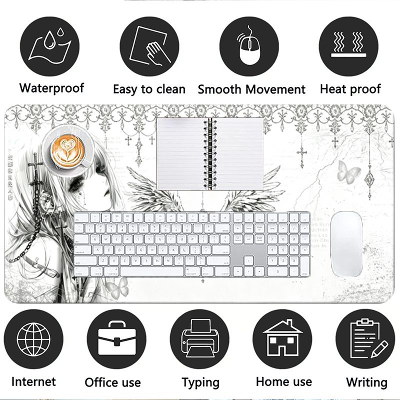 Leather Mousepad Black White A - Gaming Accessories For Setup review and price