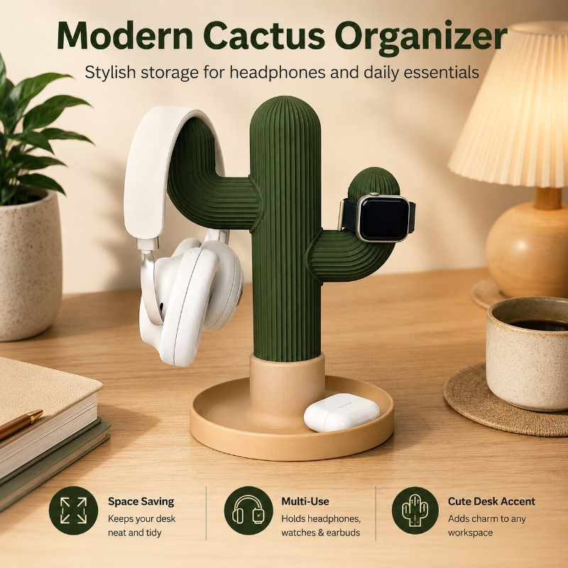 Minimalist Cactus Headset Stan - Gaming Accessories For Setup review and price