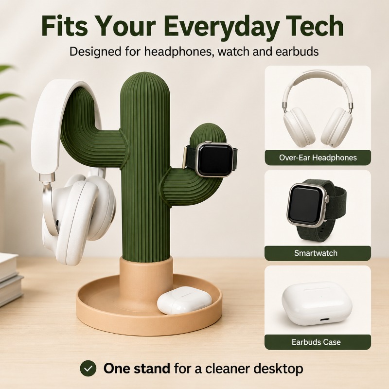 Minimalist Cactus Headset Stan - Gaming Accessories For Setup review and price
