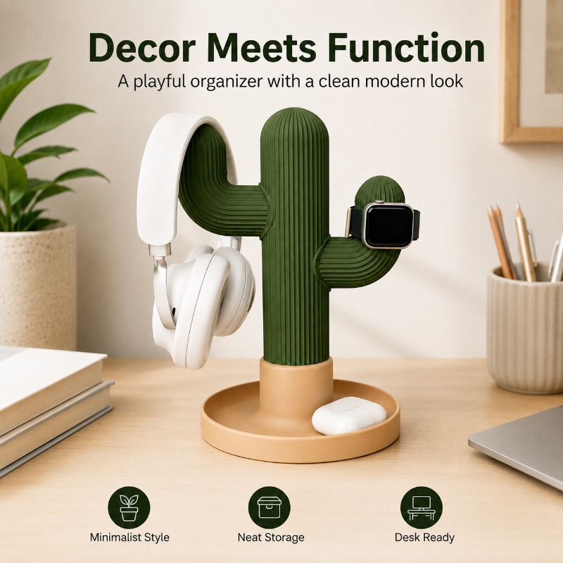 Minimalist Cactus Headset Stan - Gaming Accessories For Setup review and price